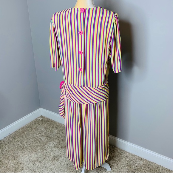 Vintage 80’s Drop Waist Dress Size 12 - Picture 9 of 9